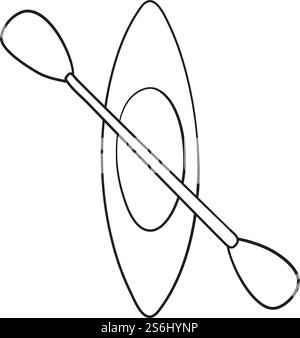 Icône de kayak et Paddle. Conception d'esquisse dessinée à la main. Illustration vectorielle. Illustration de Vecteur