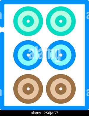 ensemble de lentilles de vecteur d'icône de couleur de différentes couleurs. ensemble de lentilles de signe de différentes couleurs. illustration de symbole isolé. ensemble de lentilles de différentes couleurs illustration vectorielle d'icône de couleur Illustration de Vecteur