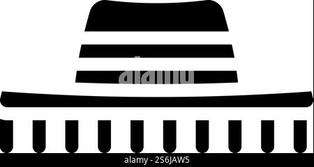 vecteur d'icône de glyphe hat espagne. chapeau espagne signe. illustration noire du symbole de contour isolé. illustration vectorielle d'icône de glyphe de chapeau espagne Illustration de Vecteur