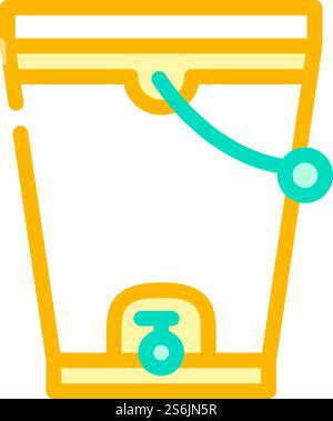 vecteur d'icône de couleur de seau de compostage. panneau de seau de compostage. illustration de symbole isolé. illustration vectorielle d'icône de couleur de seau de compostage Illustration de Vecteur