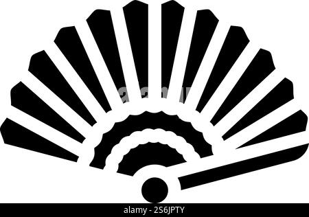 vecteur d'icône de glyphe de fan spain. fan spain signe. illustration noire du symbole de contour isolé. illustration vectorielle d'icône de glyphe de fan espagne Illustration de Vecteur