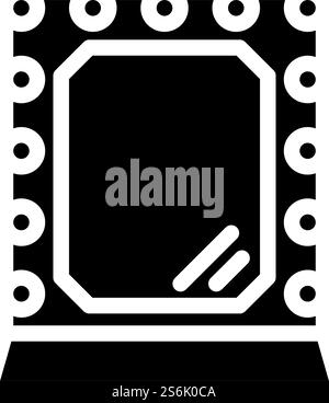 vecteur d'icône de glyphe de styliste miroir. enseigne de styliste miroir. illustration noire du symbole de contour isolé. illustration vectorielle d'icône de glyphe de styliste miroir Illustration de Vecteur