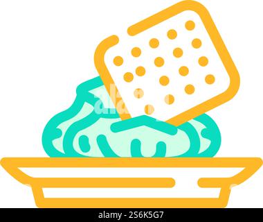 snack avec vecteur d'icône de couleur wasabi. snack avec signe wasabi. illustration de symbole isolé. snack avec illustration vectorielle d'icône de couleur wasabi Illustration de Vecteur