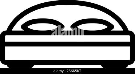 Icône lit de l'hôtel. Contour en gras avec largeur de contour modifiable. Illustration vectorielle. Illustration de Vecteur