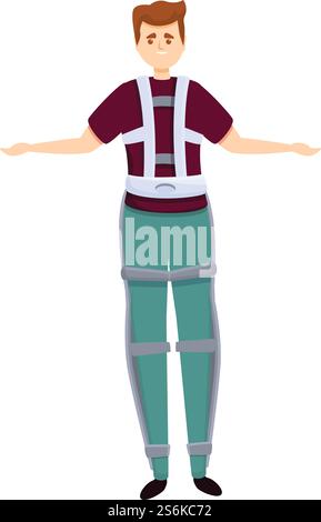 Icône d'exosquelette médical. Dessin animé de l'icône de vecteur exosquelette médical pour la conception de Web isolé sur fond blanc. Icône d'exosquelette médical, style de dessin animé Illustration de Vecteur