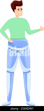 Icône d'exosquelette en silicone. Dessin animé de l'icône vectorielle d'exosquelette de silicone pour la conception de Web isolé sur fond blanc. Icône d'exosquelette en silicone, style de bande dessinée Illustration de Vecteur