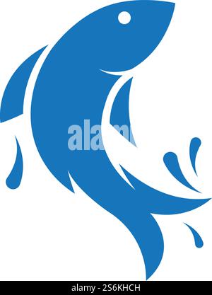 Modèle vectoriel de logo d'ilustration de poisson Illustration de Vecteur