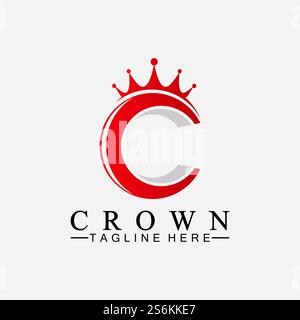 C le logo Crown initial conçoit des illustrations vectorielles Illustration de Vecteur