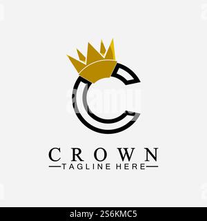 C le logo Crown initial conçoit des illustrations vectorielles Illustration de Vecteur