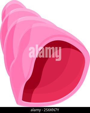 Icône de coque rose. Dessin animé de l'icône de vecteur de coque rose pour la conception de Web isolé sur fond blanc. Icône de coquille rose, style de bande dessinée Illustration de Vecteur