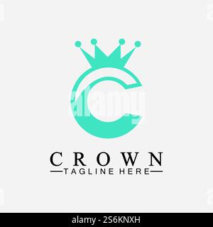 C le logo Crown initial conçoit des illustrations vectorielles Illustration de Vecteur