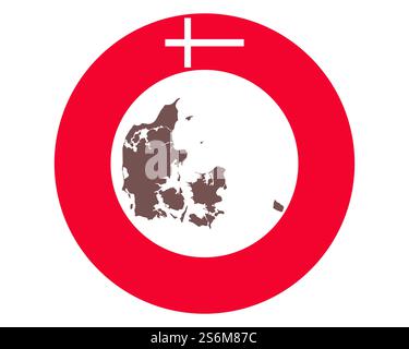 Carte du Danemark sur fond avec drapeau Banque D'Images