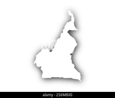 Carte du Cameroun avec des ombres Banque D'Images