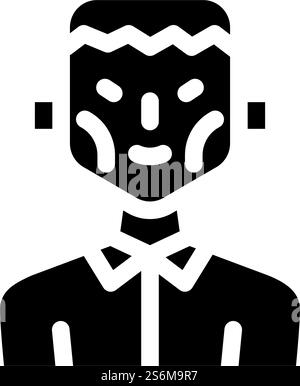 vecteur d'icône de glyphe de caractère fantaisie frankenstein. signe de personnage fantaisie frankenstein. illustration noire du symbole de contour isolé. illustration vectorielle d'icône de glyphe de personnage fantaisie frankenstein Illustration de Vecteur