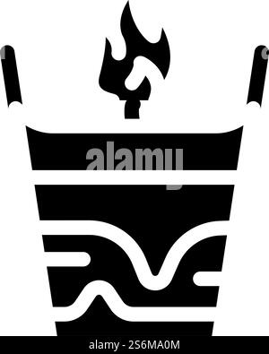 vecteur d'icône de glyphe handiwork de bougie. panneau de travail à la bougie. illustration noire du symbole de contour isolé. illustration vectorielle d'icône de glyphe handiwork de bougie Illustration de Vecteur