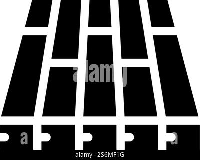 vecteur d'icône de glyphe batten floor. panneau de plancher de latte. illustration noire du symbole de contour isolé. illustration vectorielle d'icône de glyphe de plancher de batten Illustration de Vecteur