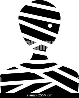 vecteur d'icône de glyphe de personnage fantasy de momie. signe de personnage fantaisie de momie. illustration noire du symbole de contour isolé. illustration vectorielle d'icône de glyphe de personnage fantaisie de momie Illustration de Vecteur