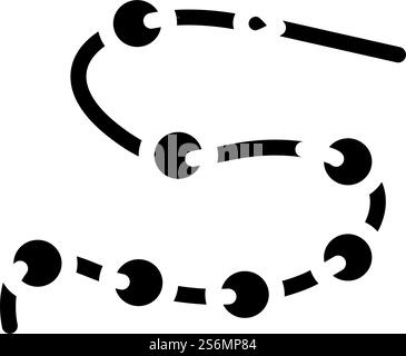 vecteur d'icône de glyphe de décoration de perles. enseigne décorative de perles. illustration noire du symbole de contour isolé. illustration vectorielle d'icône de glyphe de décoration de perles Illustration de Vecteur