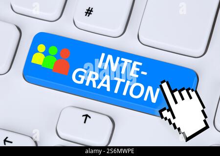 Intégration étrangers réfugiés Immigration multiculturelle diversité demandeurs d'asile sur Internet Banque D'Images