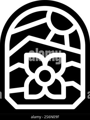 vecteur d'icône de glyphe de verre teinté. panneau vitrail. illustration noire du symbole de contour isolé. illustration vectorielle d'icône de glyphe de verre teinté Illustration de Vecteur