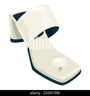 Tendances de la mode et de la chaussure, icône isolée des chaussures en cuir sur les talons. Mules tendance, sandales confortables pour femmes. Accessoires à la mode et à la mode, vêtements pour femmes vecteur dans un style plat. Mules chaussures à la mode pour les femmes, chaussures de base pour les femmes Illustration de Vecteur