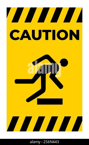 Attention obstacles symbole signe isoler sur fond blanc, vecteur Illustratio Illustration de Vecteur