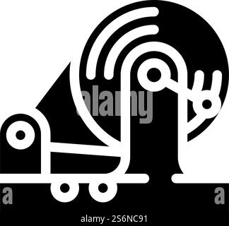 vecteur d'icône de glyphe électromagnétique d'équipement de test. signe électromagnétique d'équipement de test. illustration noire du symbole de contour isolé. illustration vectorielle d'icône de glyphe électromagnétique d'équipement de test Illustration de Vecteur