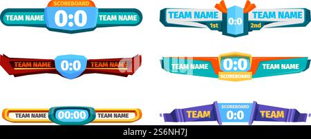 Bannière de score de diffusion. Contre les conceptions vectorielles de modèle d'interface utilisateur de joueurs de football. Tableau de bord et jeu de score, bannière de football de joueur versus illustration. Bannière de score de diffusion. Contre les conceptions vectorielles de modèle d'interface utilisateur de joueurs de football Illustration de Vecteur