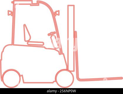 Chargeur électrique néon illustration vectorielle de couleur rouge image de lumière de style plat. Image de style plat d'illustration vectorielle de couleur rouge de chargeur électrique néon Illustration de Vecteur