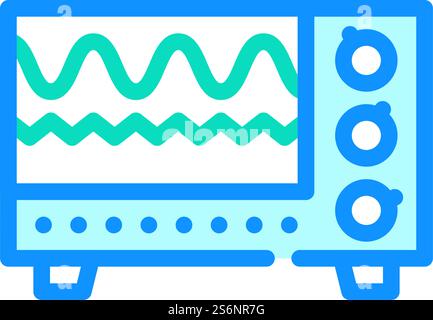 vecteur d'icône de couleur d'équipement de vérification d'ondes électromagnétiques. signe de vérification des ondes électromagnétiques. illustration de symbole isolé. illustration vectorielle de l'icône de couleur de l'équipement de vérification des ondes électromagnétiques Illustration de Vecteur