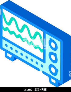 vecteur d'icône isométrique de l'équipement de vérification des ondes électromagnétiques. signe de vérification des ondes électromagnétiques. illustration de symbole isolé. illustration vectorielle d'icône isométrique de l'équipement de vérification des ondes électromagnétiques Illustration de Vecteur