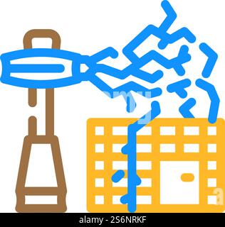 vecteur d'icône de couleur d'équipement électromagnétique. panneau d'équipement électromagnétique. illustration de symbole isolé. illustration vectorielle d'icône de couleur d'équipement électromagnétique Illustration de Vecteur