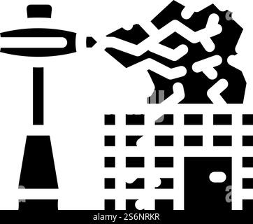 vecteur d'icône de glyphe d'équipement électromagnétique. panneau d'équipement électromagnétique. illustration noire du symbole de contour isolé. illustration vectorielle d'icône de glyphe d'équipement électromagnétique Illustration de Vecteur
