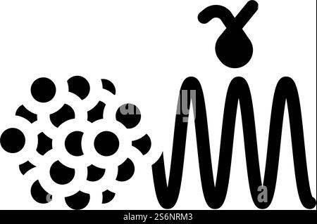 vecteur d'icône de glyphe d'ondes électromagnétiques. signe d'ondes électromagnétiques. illustration noire du symbole de contour isolé. illustration vectorielle d'icône de glyphe d'ondes électromagnétiques Illustration de Vecteur