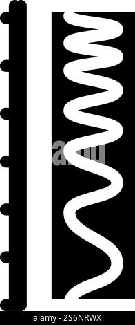 mettre à l'échelle le vecteur d'icône de glyphe électromagnétique. signe électromagnétique de balance. illustration noire du symbole de contour isolé. illustration vectorielle d'icône de glyphe électromagnétique à l'échelle Illustration de Vecteur