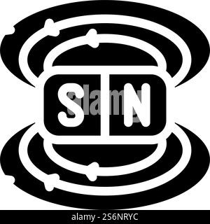 vecteur d'icône de glyphe électromagnétique de champ. panneau électromagnétique de champ. illustration noire du symbole de contour isolé. illustration vectorielle d'icône de glyphe électromagnétique de champ Illustration de Vecteur