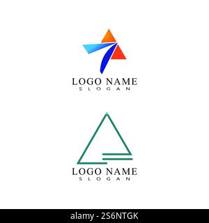 Inspiration futuriste du logo Triangle Chain Illustration de Vecteur