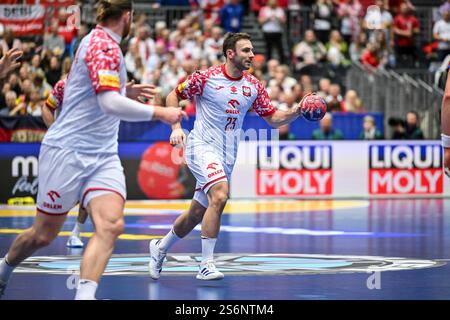 Herning, Danemark. 17 janvier 2025. Arkadiusz Moryto de Pologne Nationalteam pendant le Championnat du monde de handball masculin IHF - Tchéquie vs Pologne, match de handball à Herning, Danemark, 17 janvier 2025 crédit : Agence photo indépendante/Alamy Live News Banque D'Images