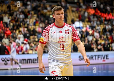 Herning, Danemark. 17 janvier 2025. Jan Czuwara de Pologne Nationalteam pendant le Championnat du monde de handball masculin IHF - Tchéquie vs Pologne, match de handball à Herning, Danemark, 17 janvier 2025 crédit : Agence photo indépendante/Alamy Live News Banque D'Images