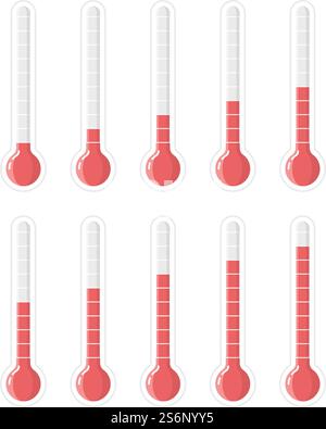Échelle de thermomètre. Modèles de grade Fahrenheit ou celsius pour la collection de signes vectoriels de thermomètre. Echelle température froide et chaude, illustration de mesure fahrenheit ou celsius. Échelle de thermomètre. Modèles de grade Fahrenheit ou celsius pour la collection de signes vectoriels de thermomètre Illustration de Vecteur