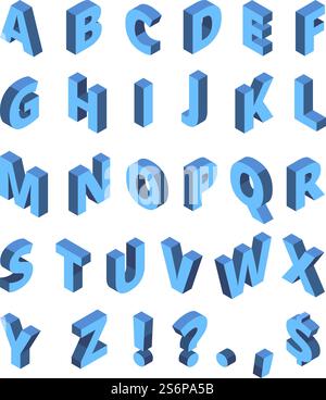 Alphabet isométrique. Ensemble de typographie vectorielle de polices demi-teintes géométriques de lettres de couleur ligne. Alphabet typographie lettre isométrique, graphique abc typeset perspective illustration. Alphabet isométrique. Ensemble de typographie vectorielle de polices demi-teintes géométriques de lettres de couleur ligne Illustration de Vecteur