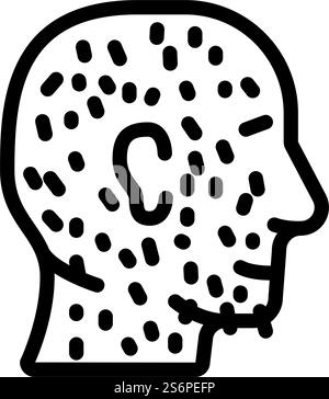 vecteur d'icône de ligne de maladie de peau d'hypertrichose. signe d'hypertrichose cutanée. illustration noire du symbole de contour isolé. illustration vectorielle d'icône de ligne de maladie de peau d'hypertrichose Illustration de Vecteur