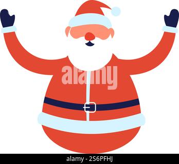 Père Frost, saint nicolas ou père noël vêtu d'un costume traditionnel avec ceinture et chapeau. Caractère isolé de l'hiver, voeux de nouvel an et de noël et célébration amusante. Vecteur dans le style plat. Santa Claus Noël et vecteur de caractère du nouvel an Illustration de Vecteur