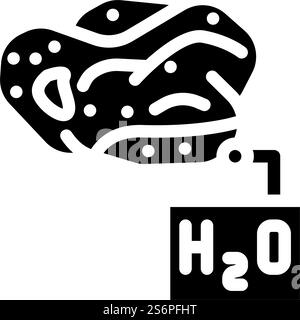 vecteur d'icône de glyphe de recherche d'eau. panneau de recherche d'eau. illustration noire du symbole de contour isolé. illustration vectorielle d'icône de glyphe de recherche d'eau Illustration de Vecteur