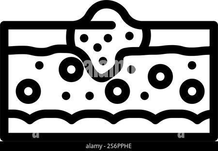 vecteur d'icône de ligne de maladie de peau de problème abstrait. problème abstrait signe de maladie cutanée. illustration noire du symbole de contour isolé. illustration vectorielle d'icône de ligne de maladie de peau de problème abstrait Illustration de Vecteur