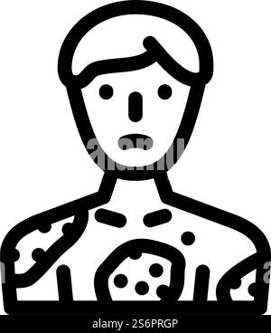 vecteur d'icône de ligne de maladie de peau de psoriasis. signe de maladie cutanée du psoriasis. illustration noire du symbole de contour isolé. illustration vectorielle d'icône de ligne de maladie de peau de psoriasis Illustration de Vecteur