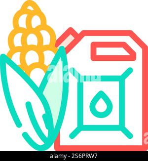 vecteur d'icône de couleur naturelle des biocarburants. signe naturel des biocarburants. illustration de symbole isolé. illustration vectorielle d'icône de couleur naturelle des biocarburants Illustration de Vecteur