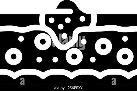 vecteur d'icône de glyphe de maladie de peau de problème abstrait. problème abstrait signe de maladie cutanée. illustration noire du symbole de contour isolé. illustration vectorielle d'icône de glyphe de maladie de peau de problème abstrait Illustration de Vecteur