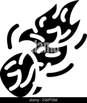 vecteur d'icône de glyphe brûlant bolide. panneau de brûlage de bolide. illustration noire du symbole de contour isolé. illustration vectorielle d'icône de glyphe brûlant bolide Illustration de Vecteur