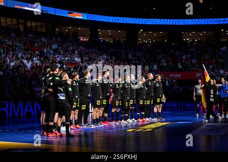 Herning, Danemark. 17 janvier 2025. Germania Allemagne Nationalteam pendant IHF hommes - Championnat du monde de handball - Suisse vs Allemagne, match de handball à Herning, Danemark, 17 janvier 2025 crédit : Agence photo indépendante/Alamy Live News Banque D'Images